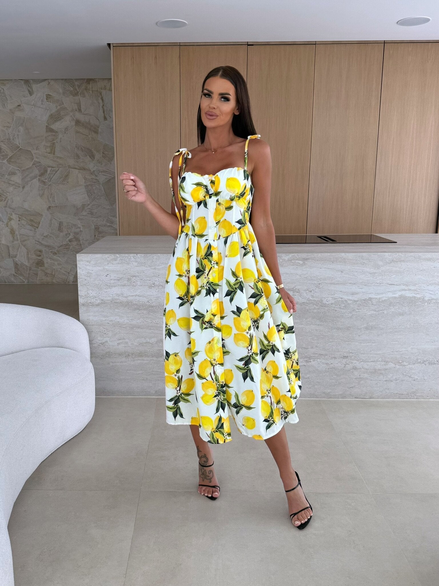 Summer Fashion Sleeveless Women Sling Dress Print Elegant Casual Long Party Evening Dress