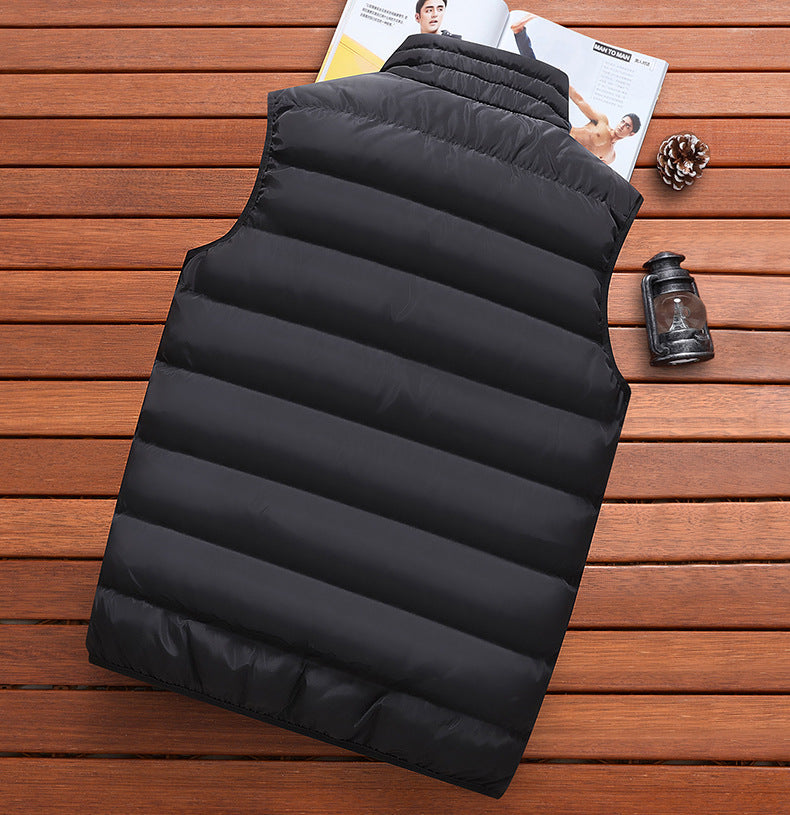 Men's Embroidery Brand High Quality Warm Vest Vest, Autumn and Winter Luxury Fashion Brand, Sleeveless Outdoor Windproof Jacket