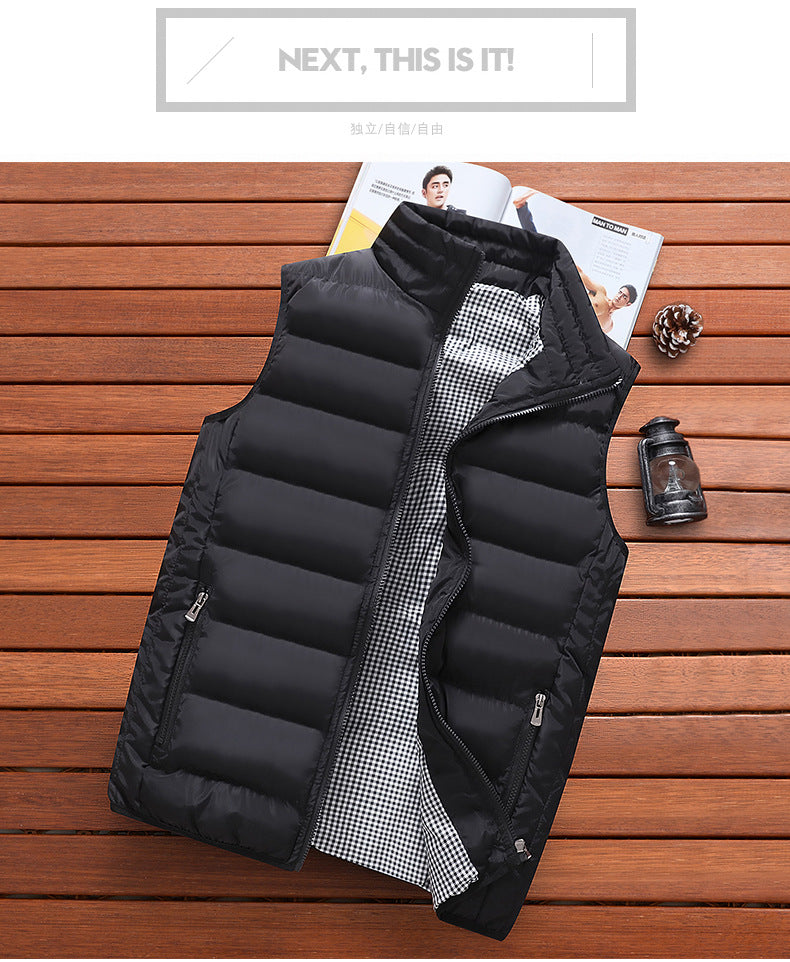 Men's Embroidery Brand High Quality Warm Vest Vest, Autumn and Winter Luxury Fashion Brand, Sleeveless Outdoor Windproof Jacket