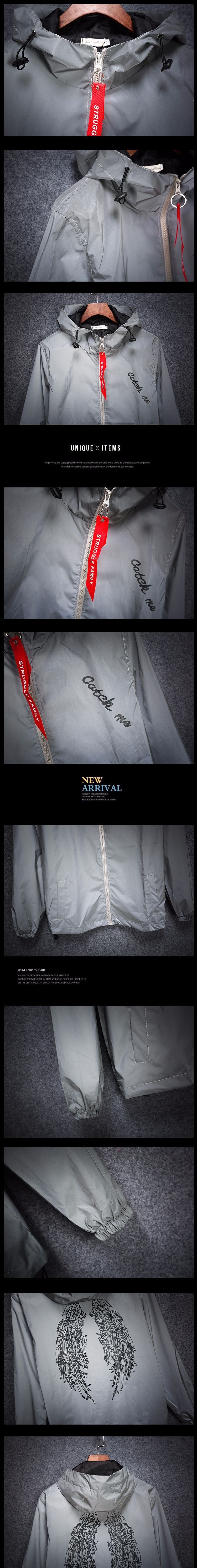 New Men's Full Reflective Waterproof Jackets Casual Women Windbreaker Hip Hop Hooded Autumn Printed Streetwear Night Shiny Coats