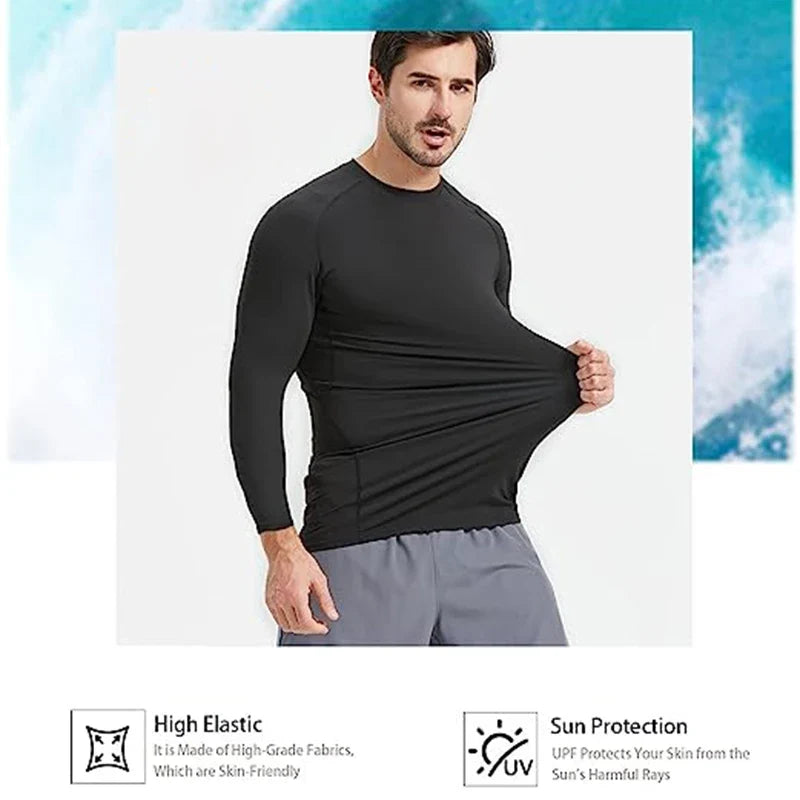 Men's Long Sleeves T-shirt Fitness Sportswear Spring Autumn Athletic Quick Dry T-shirt Gym Running Sports Outdoor Tops for Men