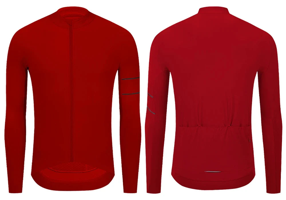 Cycling Jersey 10-20°C Autumn Long Sleeve Road Bike Clothes Thermal Fleece Warmth  MTB Bicycle Jersey