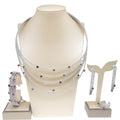 Women Jewelry Set Brazil Gold Plated Colorful Rhinestone Necklace Earrings Bracelet Cutout Design Wedding Banquet Jewelry