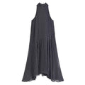 Sexy Halter Scarf Dot Print Dress Women Sleeveless Backless Chiffon Holiday Dress Fashion 2025 Summer Loose Beach Dress