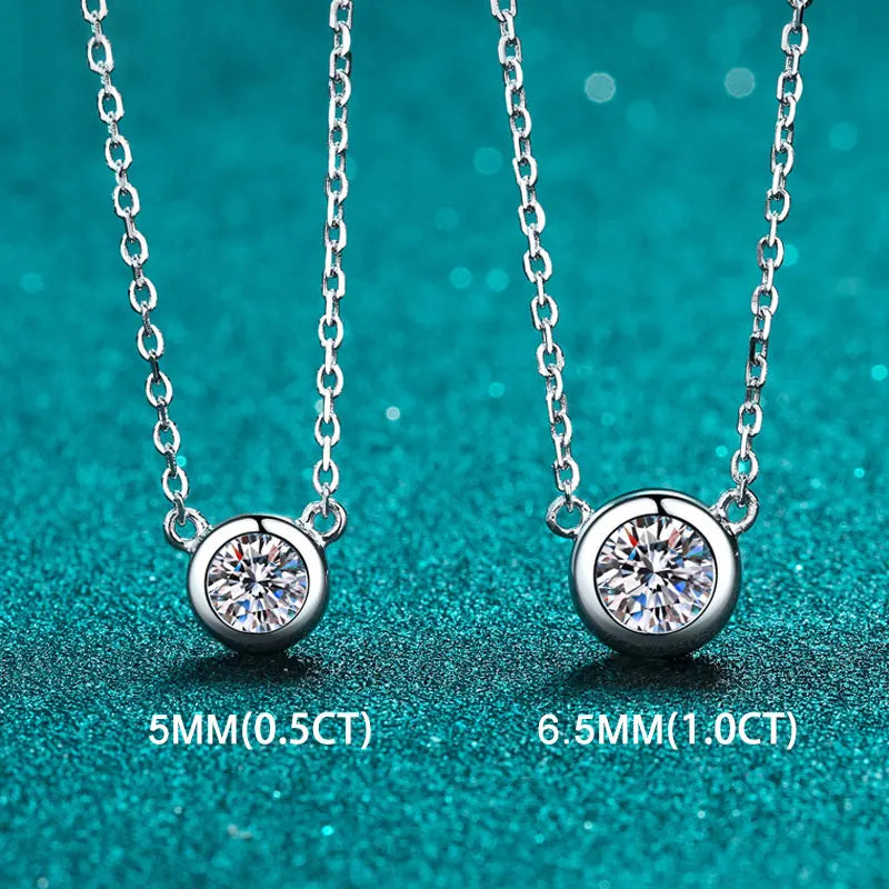 D Color Moissanite Necklace for Woman Birthday Party Jewely with GRA 925 Sterling Sliver Plated 18k White Gold Necklace