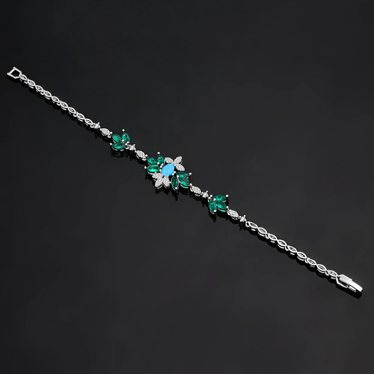 2025 New Exquisite Turquoise Dubai Jewelry Sets for Wedding Bridal Wedding Party 4 Pieces Set Accessories