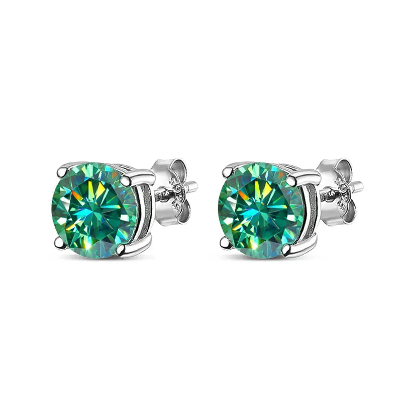 Moissanite Earring S925 Sterling Sliver Plated with 18k White Gold Earring for Women Man Sparkling Fine Jewelry