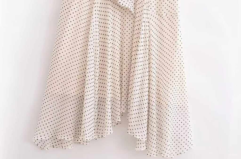 Sexy Halter Scarf Dot Print Dress Women Sleeveless Backless Chiffon Holiday Dress Fashion 2025 Summer Loose Beach Dress