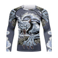 Men's MMA BJJ Rashguard Brazilian Jiu-Jitsu No Gi Grey Compression Gym Shirts Westling Martial Art Training T Shirt