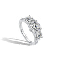 Engagement Ring Round Cut 4.0ct Moissanite Rings for Women Sterling Silver Ring Wedding Promise Rings for Her