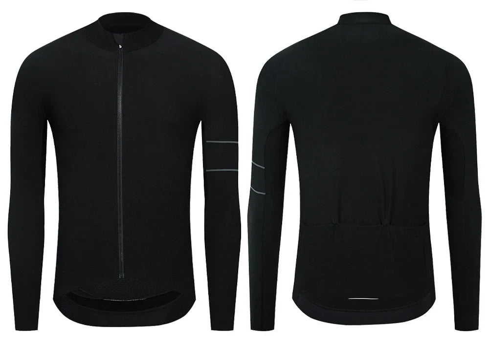 Cycling Jersey 10-20°C Autumn Long Sleeve Road Bike Clothes Thermal Fleece Warmth  MTB Bicycle Jersey