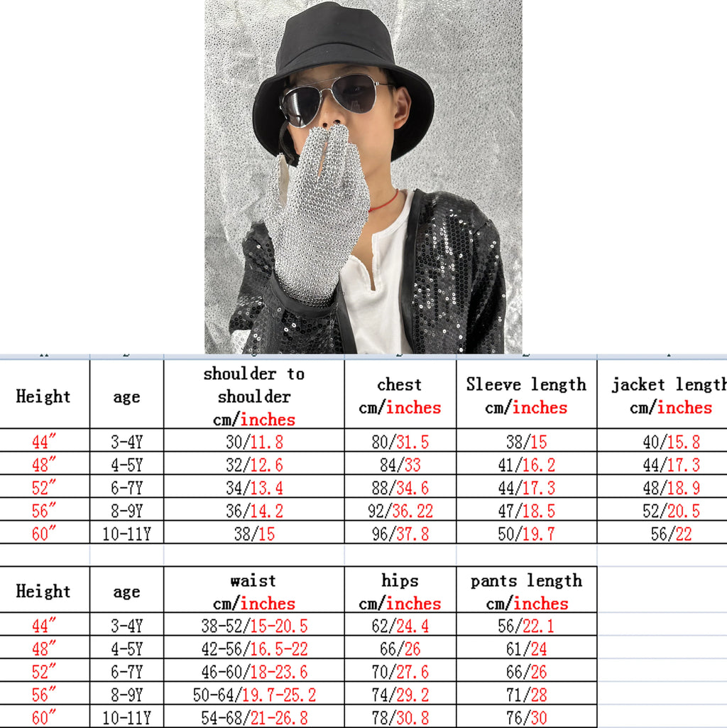 Halloween Night Michael Jacket for Men Kids Women Show Performance Party Celebrity Birthday