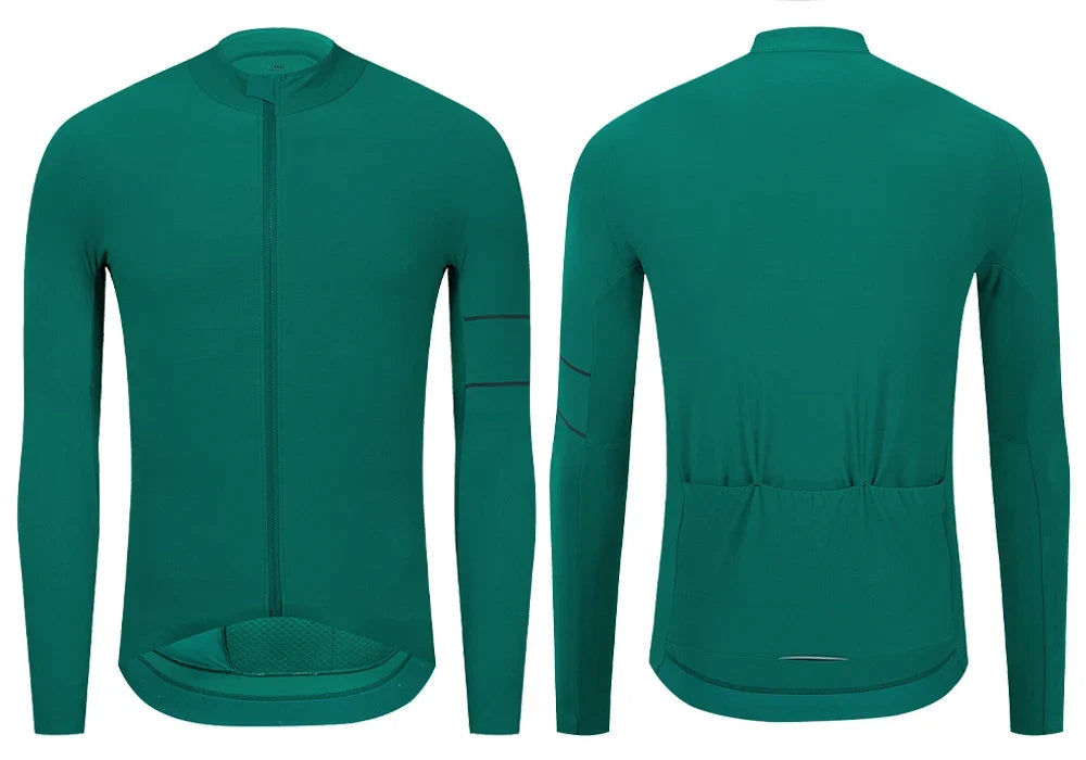 Cycling Jersey 10-20°C Autumn Long Sleeve Road Bike Clothes Thermal Fleece Warmth  MTB Bicycle Jersey