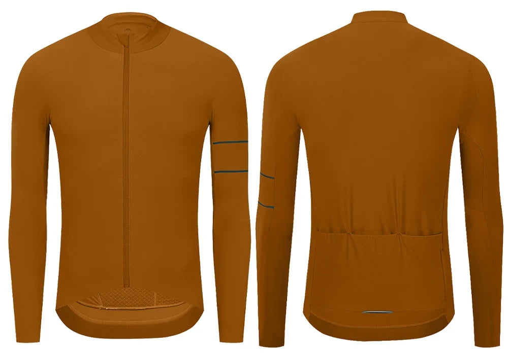 Cycling Jersey 10-20°C Autumn Long Sleeve Road Bike Clothes Thermal Fleece Warmth  MTB Bicycle Jersey