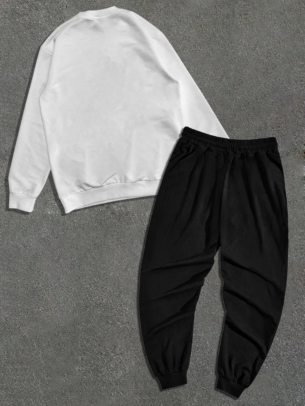 Autumn and Winter Trendy New Sweatshirt Men's Loose Casual Fit With Cute Letter Printed Hundred Long Sleeve Sweatshirt Set
