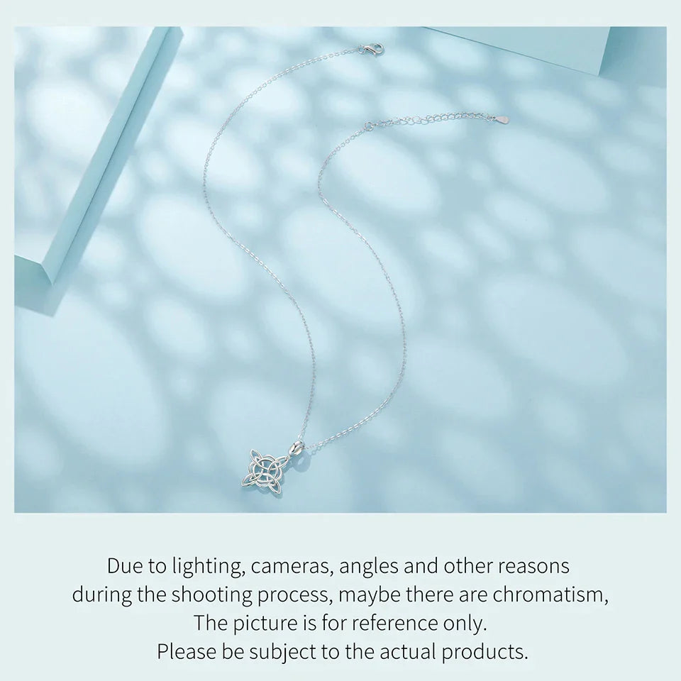 925 Sterling Silver Celtic Knot Pendant Necklace Interlocking Loops O-Chain Link Chain Original for Women Daily Love Gift