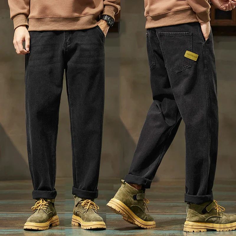 Black Jeans Men Harem Pants Loose Fit Denim Trousers Baggy Pants Mens Desinger Clothing Oversized 42 Cowboys 2024 New Kpop