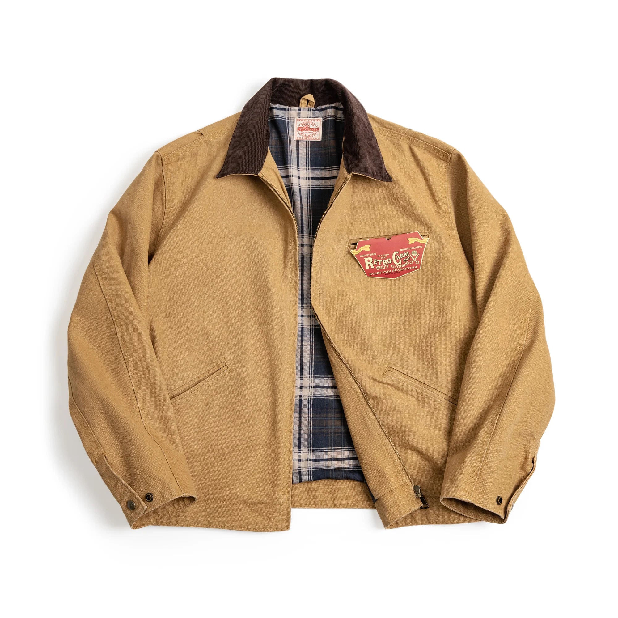 Retro Interstellar Same Style J001 Jacket Canvas Detroit Hunting Jacket Heavyweight Pocket Work Jacket Lapel Collar Coat