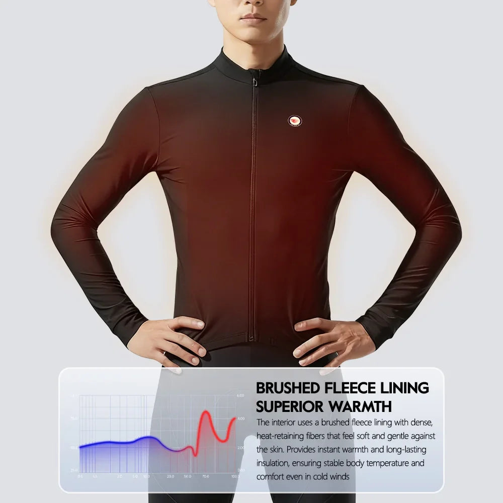 Men Cycling Jacket Winter Thermal Fleece Windbreaker UPF 50+ Sun Protection MTB Bicycle Clothing Bike Coat Riding Windproof