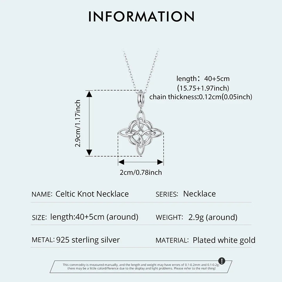 925 Sterling Silver Celtic Knot Pendant Necklace Interlocking Loops O-Chain Link Chain Original for Women Daily Love Gift