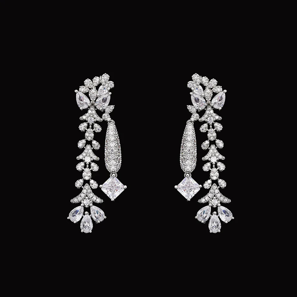 4pcs Bridal Zirconia Full Jewelry Sets For Women Party, Luxury Dubai Nigeria CZ Crystal Wedding Jewelry Sets