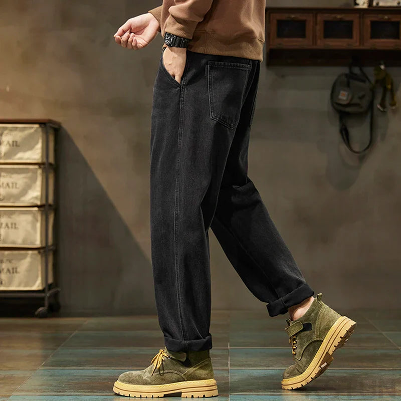 Black Jeans Men Harem Pants Loose Fit Denim Trousers Baggy Pants Mens Desinger Clothing Oversized 42 Cowboys 2024 New Kpop