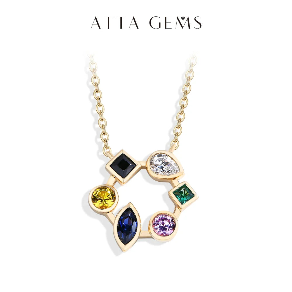 S925 Sterling Silver Necklace 18K Yellow White Gold Plated O-chain Pear Zircon Marquise Sapphire Jewelry Gift For Women