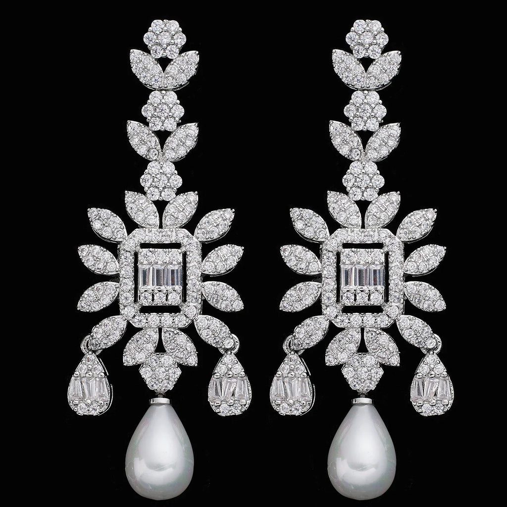 Elegant Pearls CZ Zirconia Bridal Jewelry Set For Women 4PCS Adjustale Chain 2024 Bride Wedding Party Jewellery