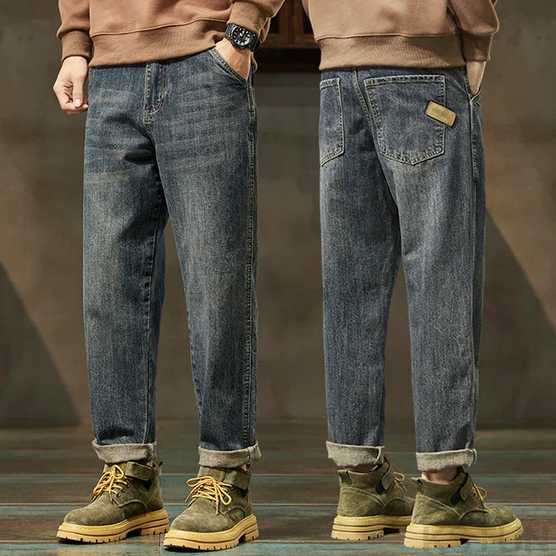 Black Jeans Men Harem Pants Loose Fit Denim Trousers Baggy Pants Mens Desinger Clothing Oversized 42 Cowboys 2024 New Kpop