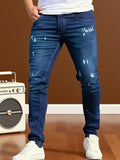 Men's Slim-Fit Stretch Jeans - Vintage Five-Pocket Light Blue | Retro Style, Modern Fit for Fall Transition