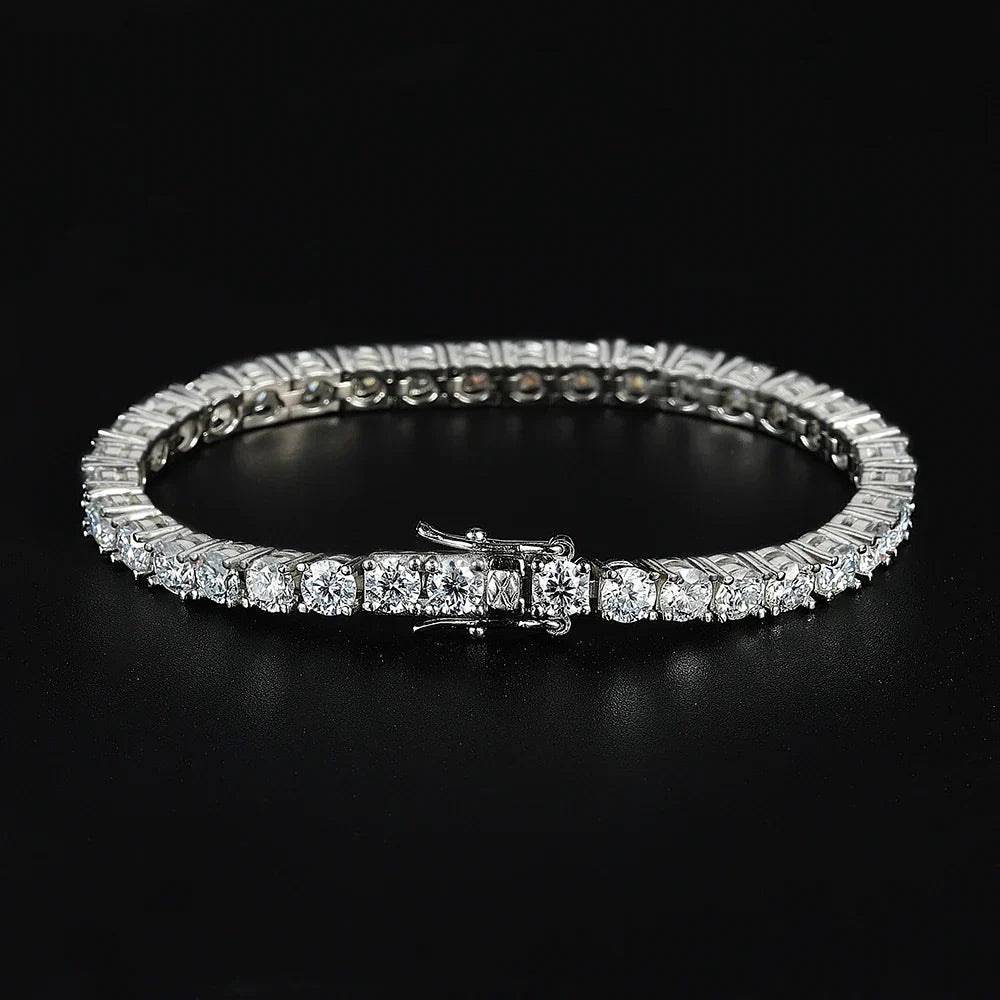 5mm Moissanite Tennis Bracelet Necklace For Women 925 Sterling Silver D VVS1 Lab Diamond with GRA Certificate Jewelry
