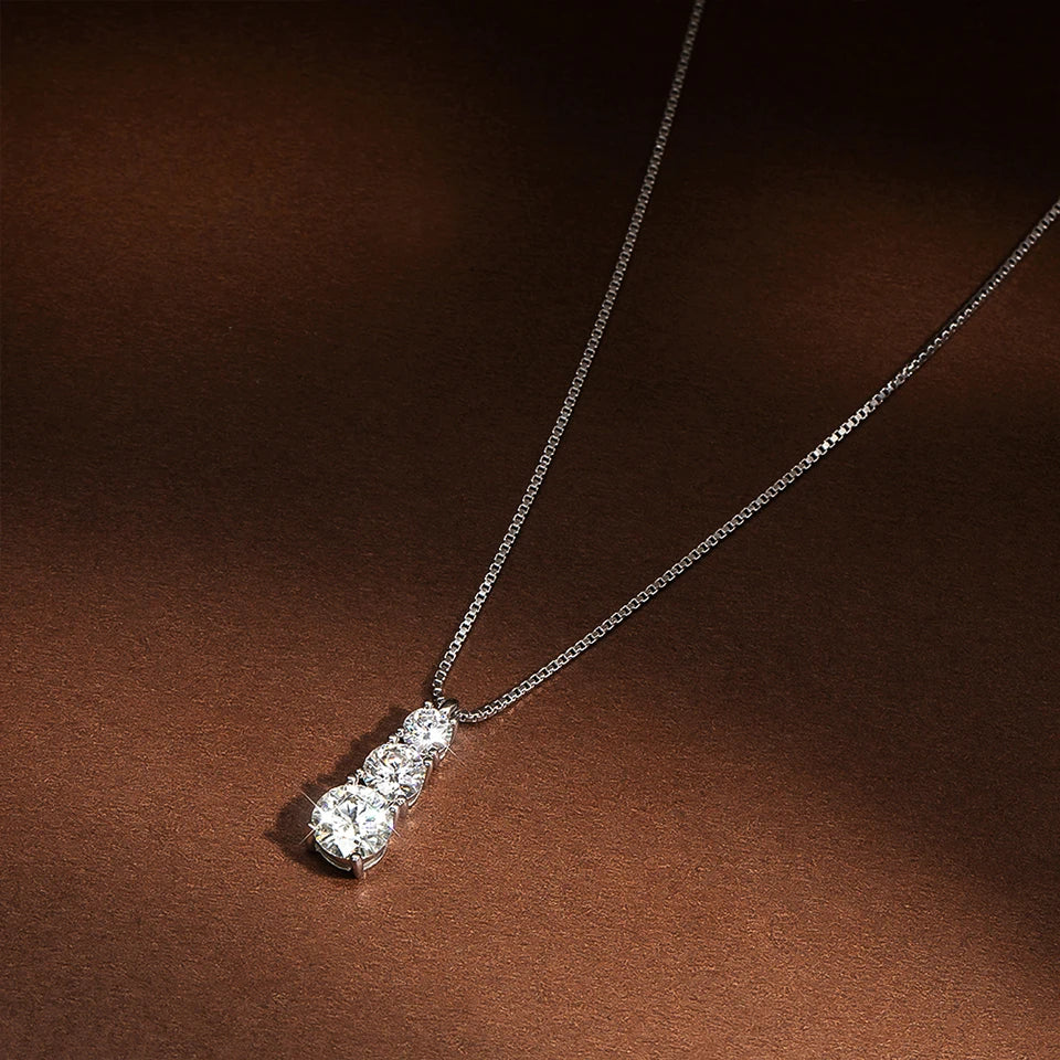 D VVS1 Moissanite Pendant Necklace for Woman 925 Sterling Silver Plated 18k White Gold Wedding Necklace with GRA Fine Jewelry