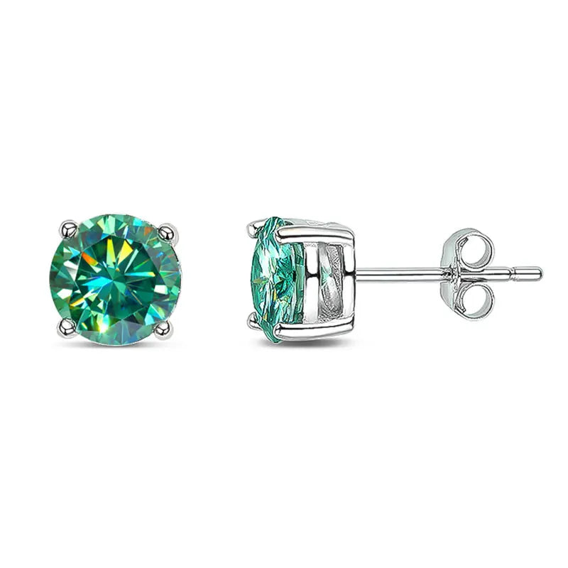 Moissanite Earring S925 Sterling Sliver Plated with 18k White Gold Earring for Women Man Sparkling Fine Jewelry