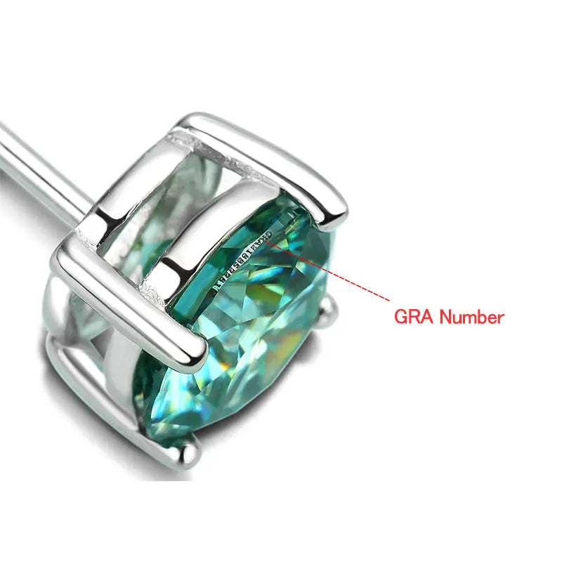 D Color Moissanite Earring S925 Sterling Sliver Plated with 18k White Gold Earring for Women Man Sparkling Fine Jewelry