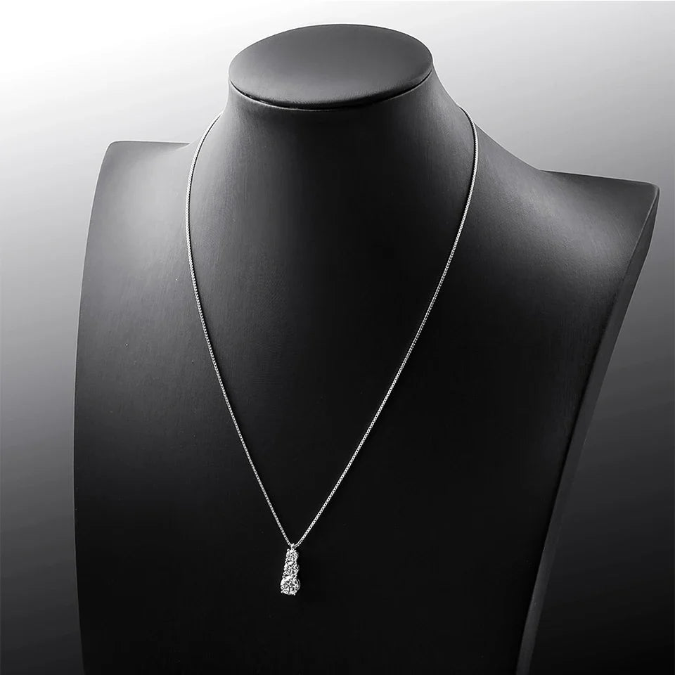 D VVS1 Moissanite Pendant Necklace for Woman 925 Sterling Silver Plated 18k White Gold Wedding Necklace with GRA Fine Jewelry
