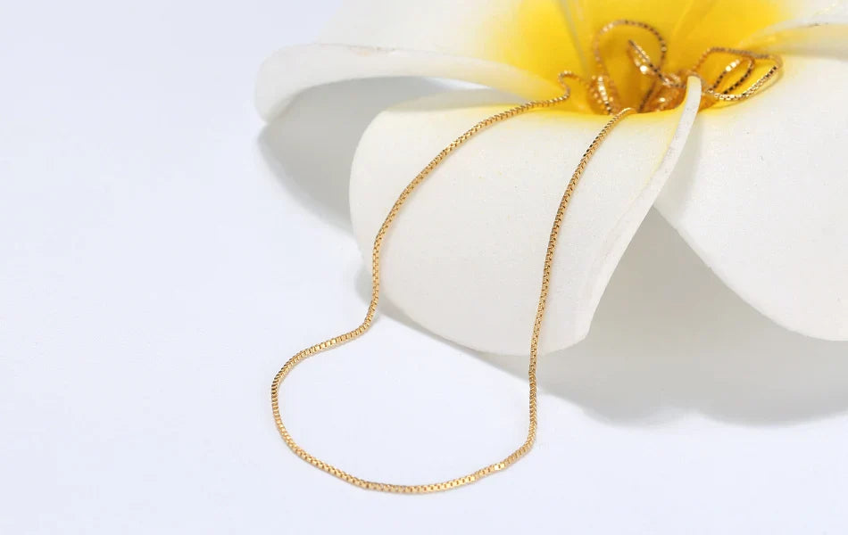 Slim 0.6mm Box Chain Necklace Italy 925 Silver Woman Man Necklace 45cm 18''Long  Jewelry Gift Wholesale OSC07