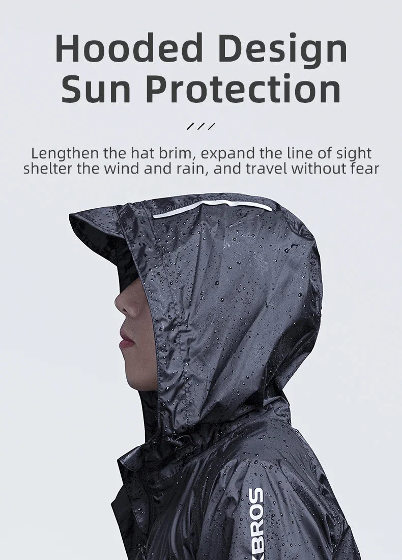 Waterproof Cycling Rain Coat Men Breathable Windproof Reflective Hooded Raincoat Outdoor Sport Windbreaker Jacket