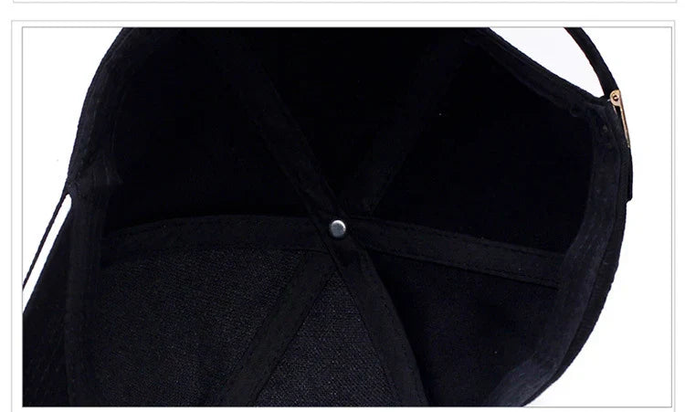 Men Structured Baseball Cap Solid Cotton Snapback Spring Autumn Women Label Stick