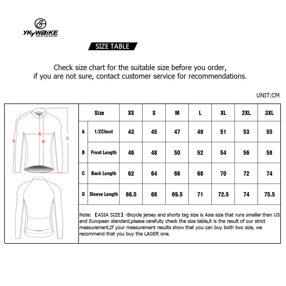 Cycling Jersey 10-20°C Autumn Long Sleeve Road Bike Clothes Thermal Fleece Warmth  MTB Bicycle Jersey