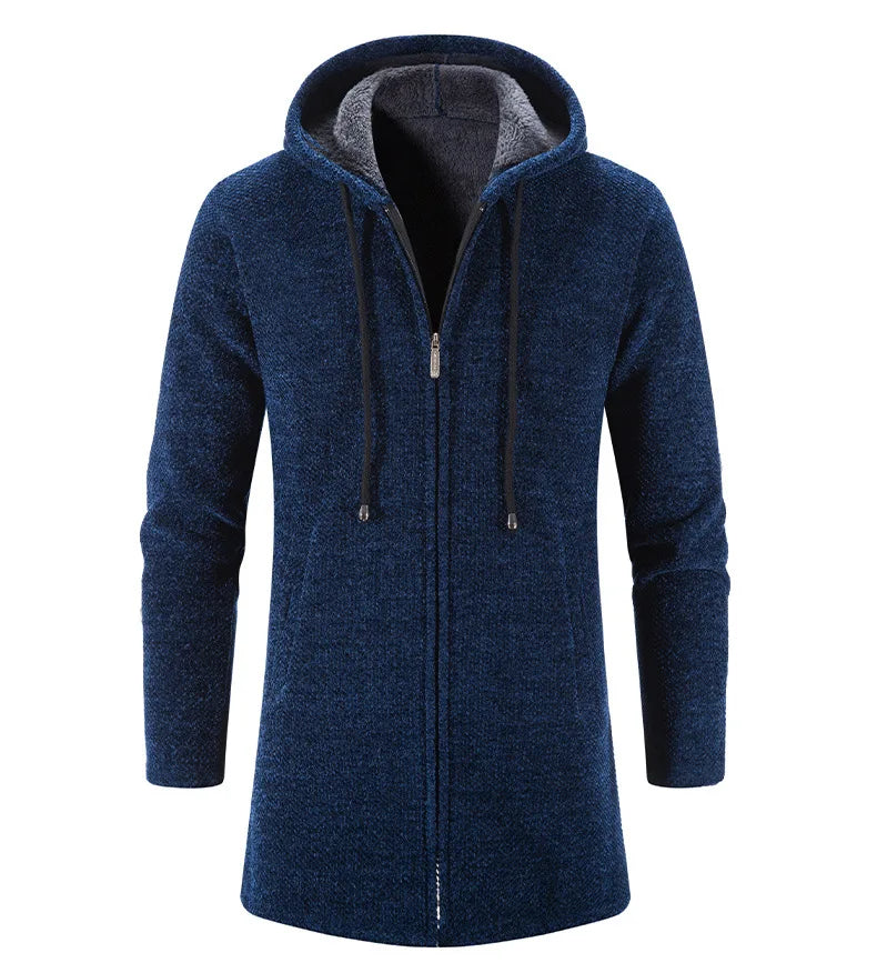 Autumn And Winter Cashmere Men's Cardigan Chenille Outer Sweater Coat Windbreaker Solid Color Fashion Clothing