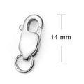 2pcs Real Pure Solid 925 Sterling Silver Lobster Clasp Hook Claw Buckle With Close Sealed Ring Connector Jewelry Findings