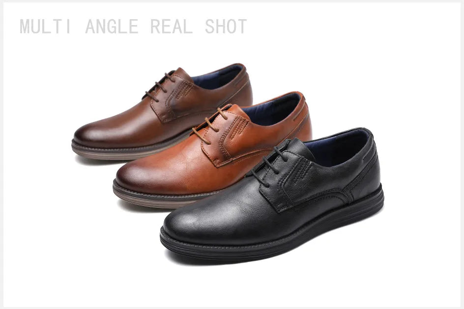 Male Sneakers Autumn/Winter traf Leather Men Casual Shoes Business Work Office Lace-up Dress shoes For Men Size47