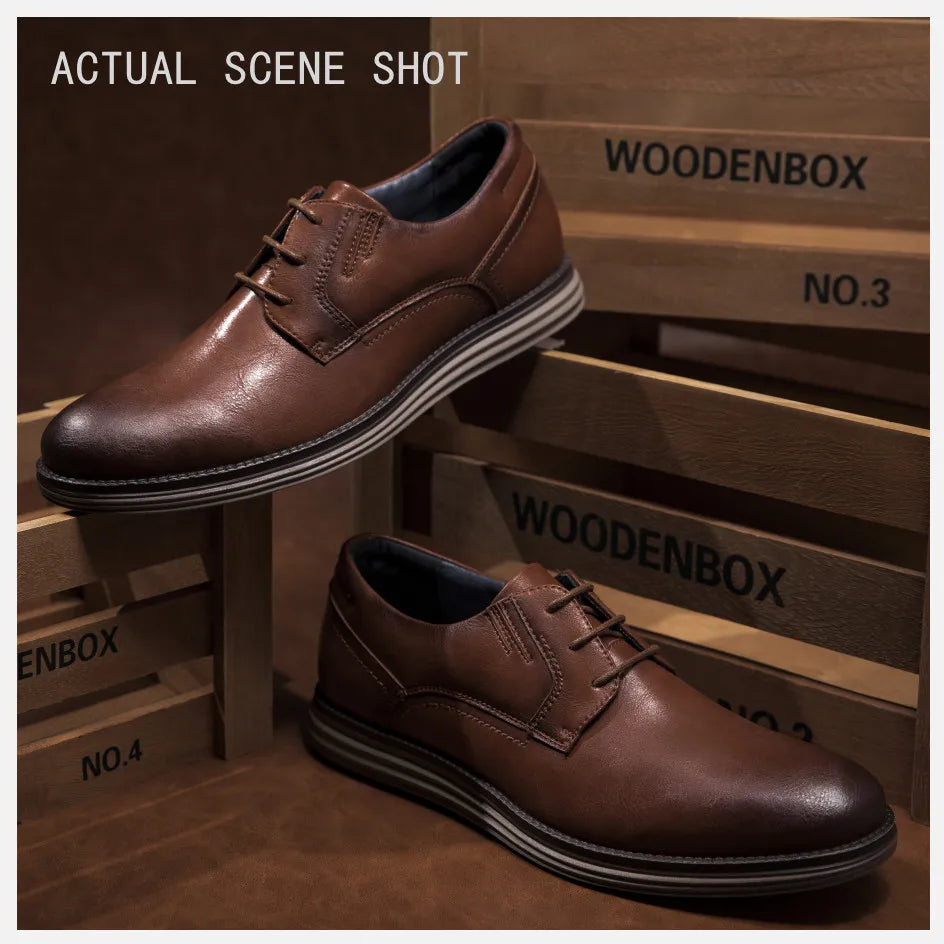 Male Sneakers Autumn/Winter traf Leather Men Casual Shoes Business Work Office Lace-up Dress shoes For Men Size47
