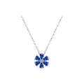 925 Sterling Silver Sparkling Lucky Flower Pendant Necklace for Women Luxury Drop Zirconia Female Wedding Fine Jewelry
