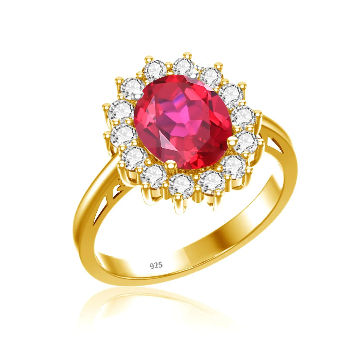 Princess Diana Gold Emerald Ring Women Oval Stone 8*10mm Trending Victoria Jewelry luxury Engagement Gift High Quality