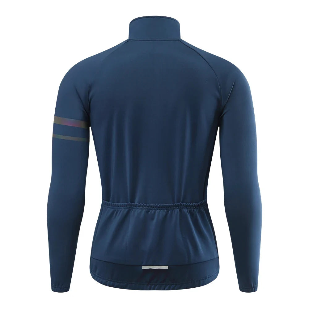Men'sThermal Winter Cycling Jacket Fleece Lining Long Sleeve Jersey Windproof Running Riding Ciclismo Cycling Clothing