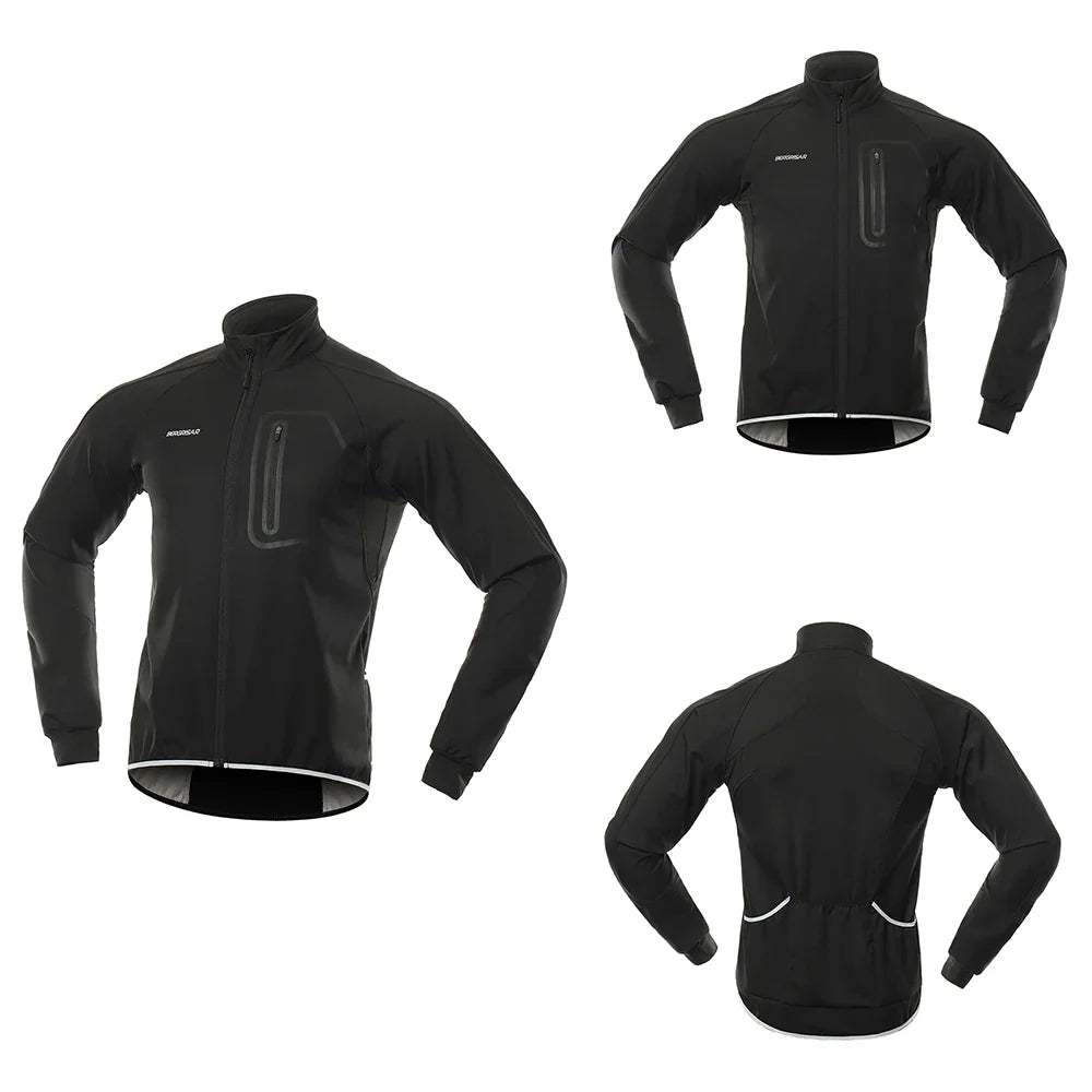 Men's Cycling Jacket Winter Thermal Jacket Softshell Windbreak Waterproof Bike Coat Bicycle Raincoat BG011