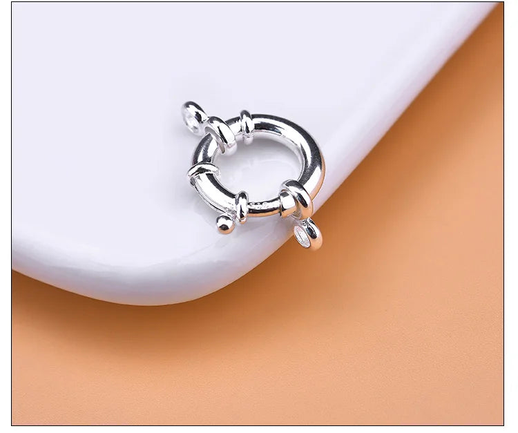 925 Sterling Silver Spring buckle accessories, circle bubble buckle, necklace joint beads buckle, DIY DIY connection buckle