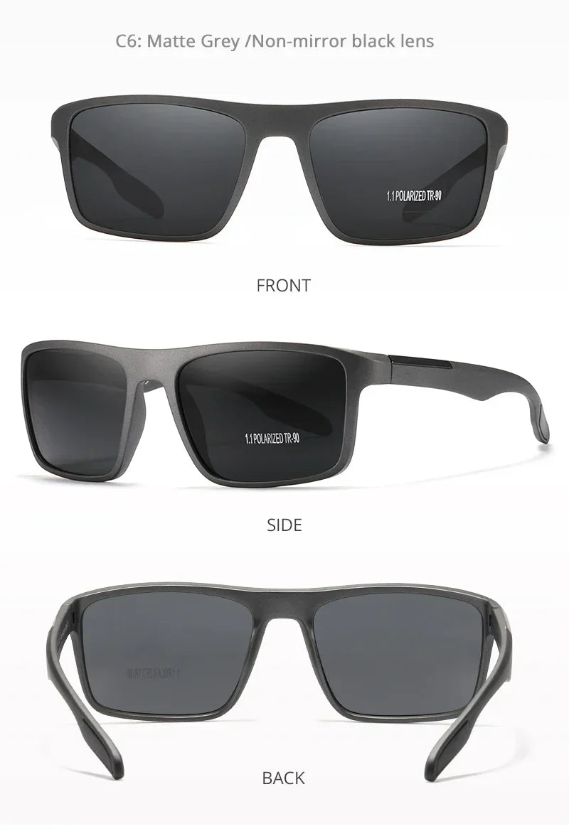 Rectangular Ultra Light Sports Sunglasses Men Polarized TAC 1.1mm Thickness Lens Driving Sun Glasses Women Cat.3