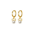 925 Sterling Silver Cute Butterfly Synthetic Pearl Pendant Drop Earrings Fashion Charm Gold Plated Huggies Jewelry Women